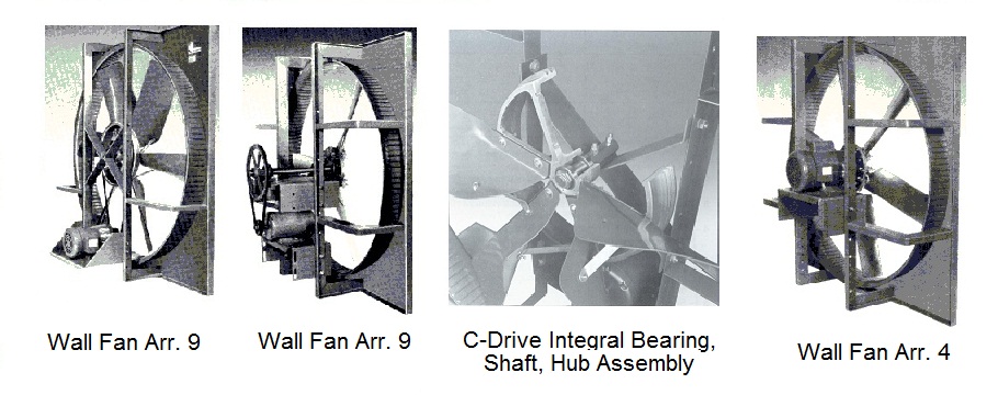 Industrial propeller wall fans.