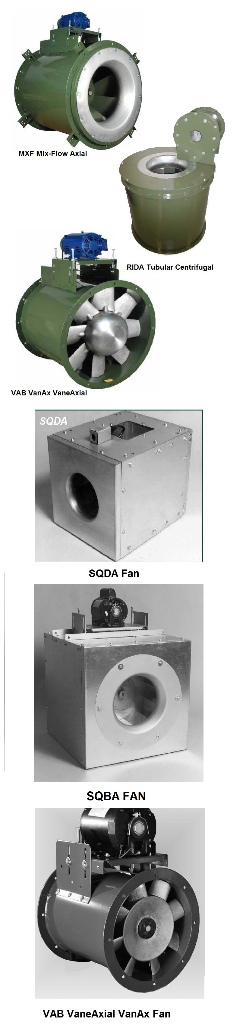 Industrial in-line centrifugal fan ventilator